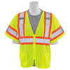 Erb Safety Safety Vest, Contrasting, Mesh, Class 3, S683P, Hi-Viz Lime, 4XL 62141